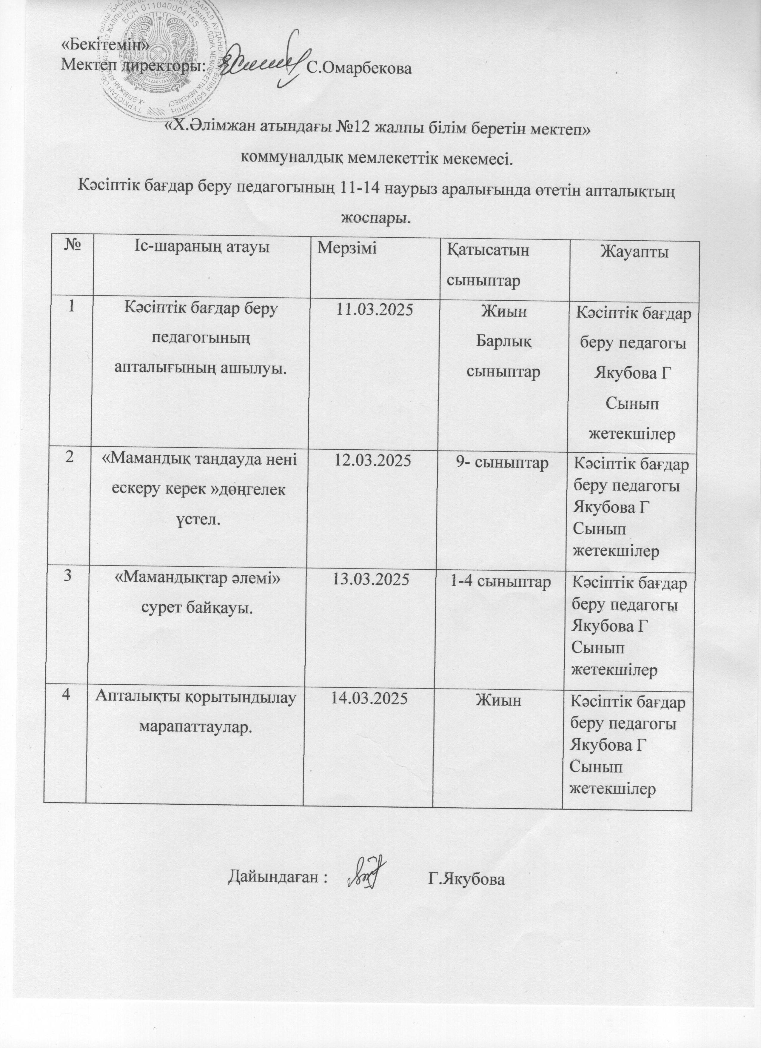Кәсіптік білі беру апталығы 2024-2025