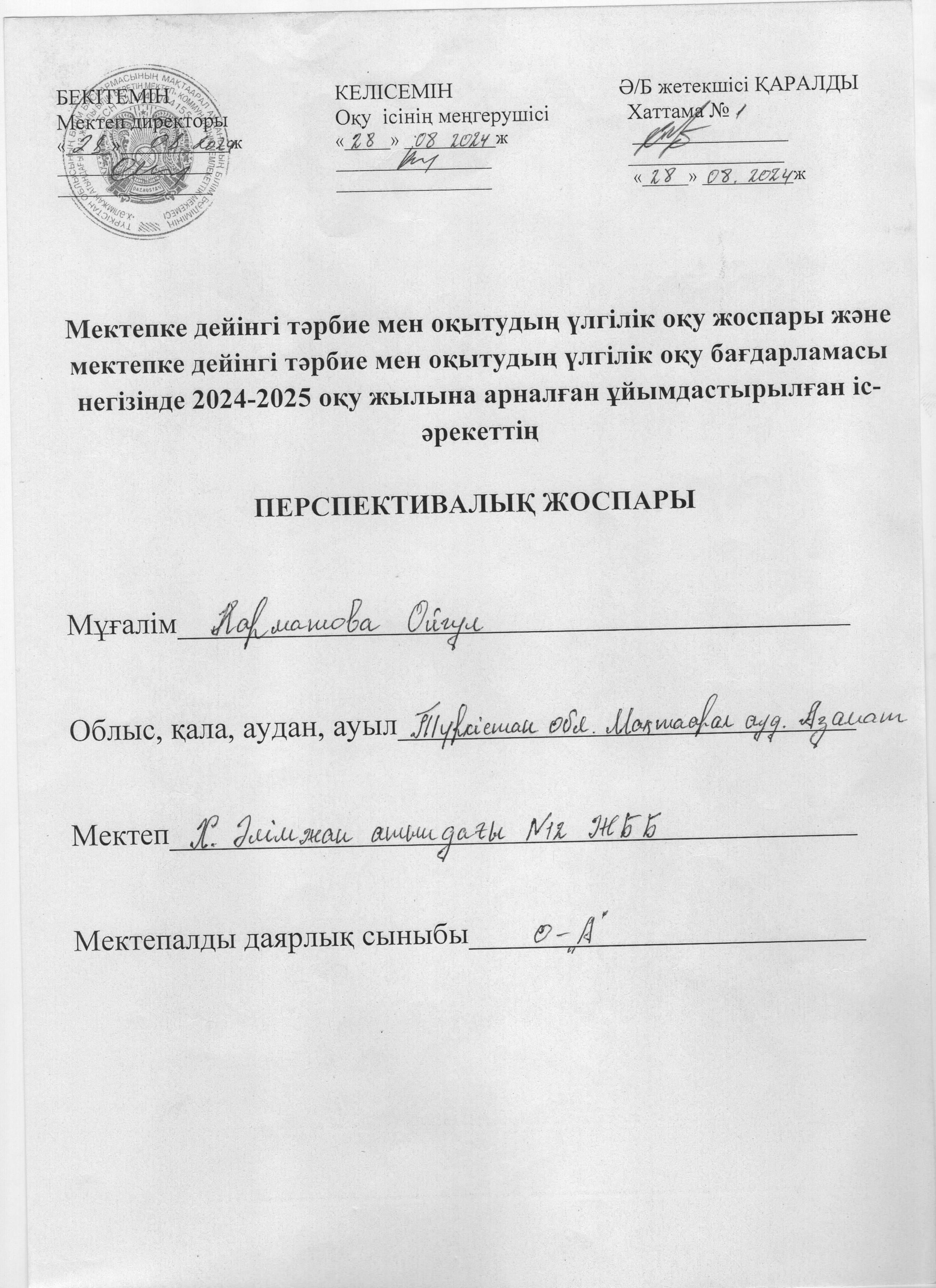 2023-2024 о ж Әдістемелік кеңес хаттамалары